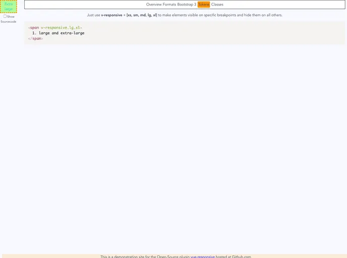 screenshot of Vue Responsive