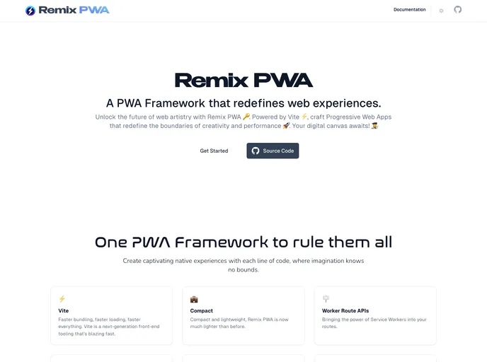 screenshot of Remix Pwa