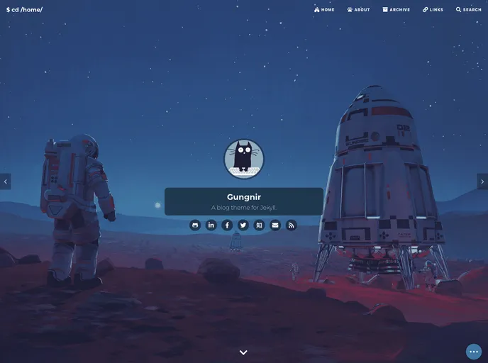 screenshot of Jekyll Theme Gungnir