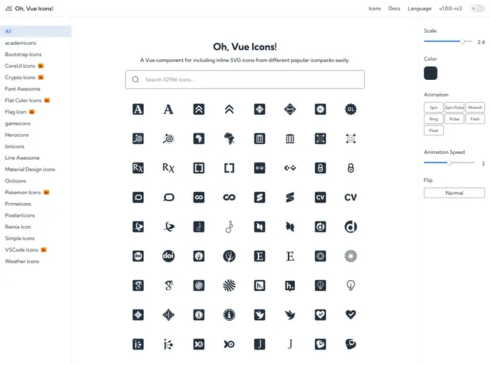 Oh Vue Icons