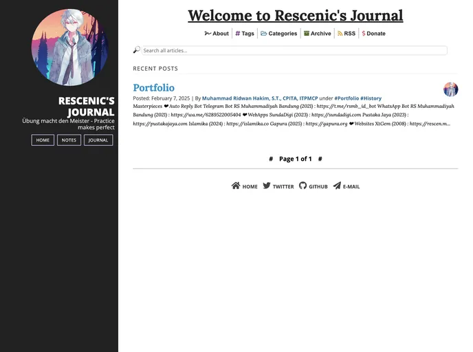 screenshot of Rescenic.github.io