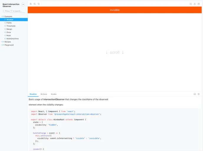 React Intersection Observer