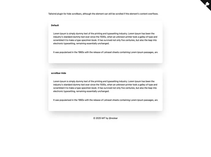 Tailwind Scrollbar Hide screenshot