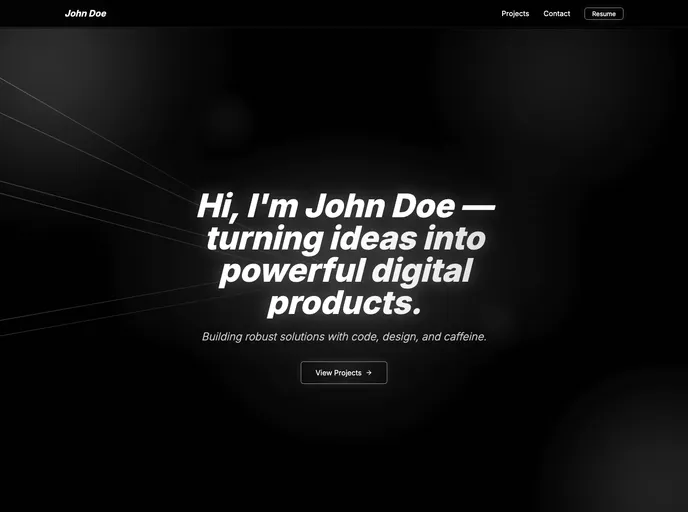 screenshot of PortfolioTemplate