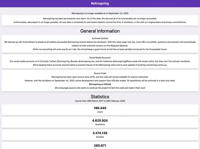 Retrospring screenshot