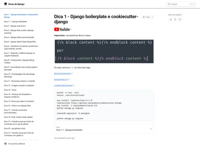 screenshot of Dicas De Django