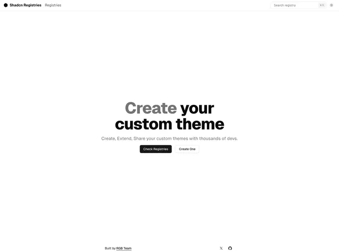 screenshot of Shadcn Registries