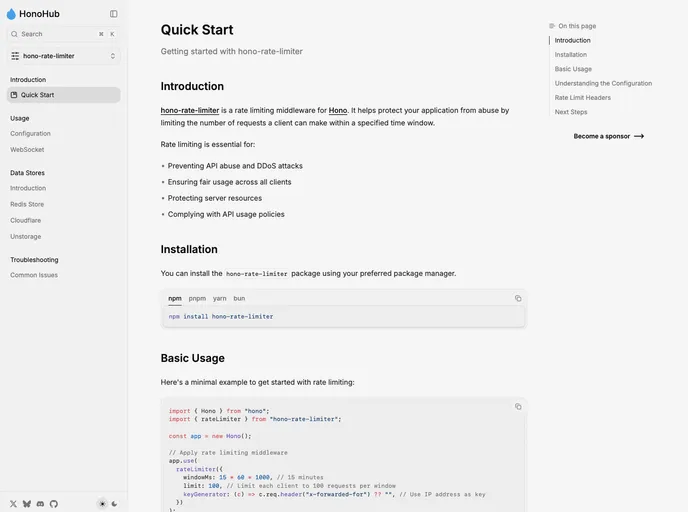 screenshot of Hono Rate Limiter