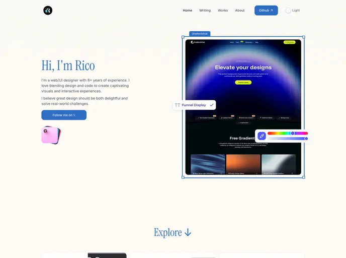Ricoui Portfolio screenshot