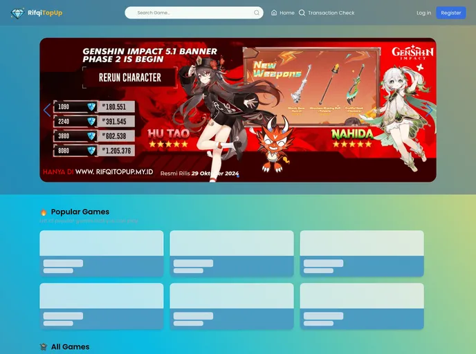 screenshot of Frontend Top Up