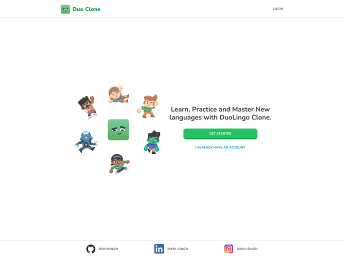 screenshot of Duolingo Clone