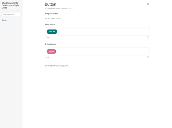 screenshot of CRA Components Development