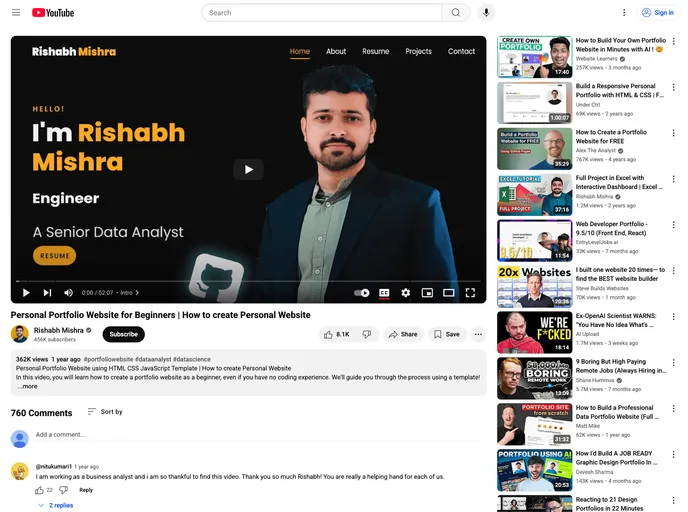 screenshot of Portfolio Website Template