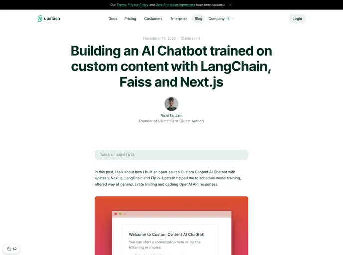 Custom Content AI Chatbot screenshot