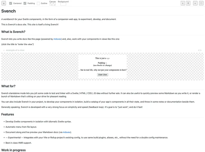 screenshot of Svench