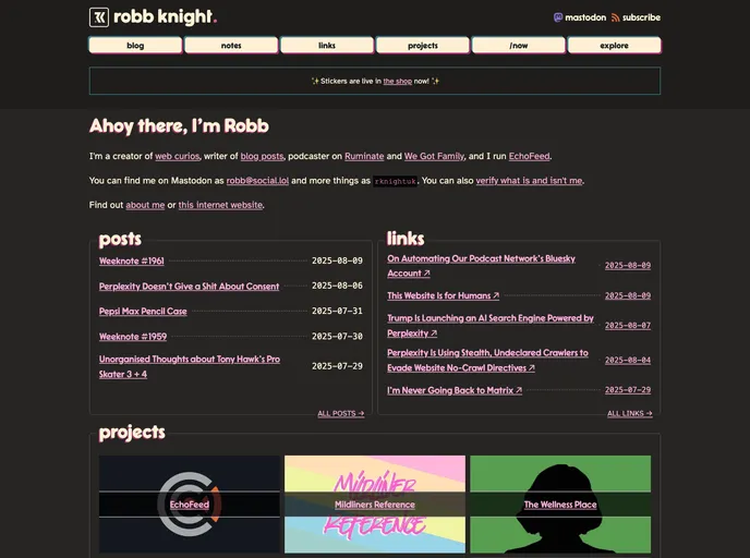 screenshot of Rknight.me