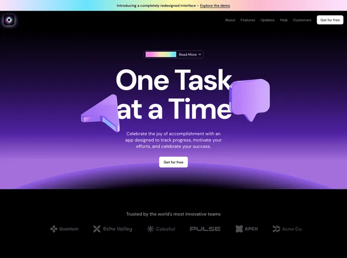 Saas Dark Landing Page Template screenshot