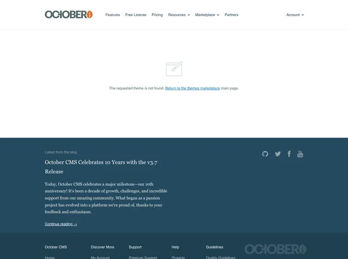 screenshot of Oc Theme Angular