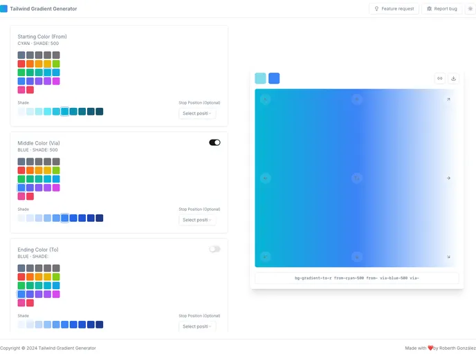 Tailwind Gradient Generator screenshot
