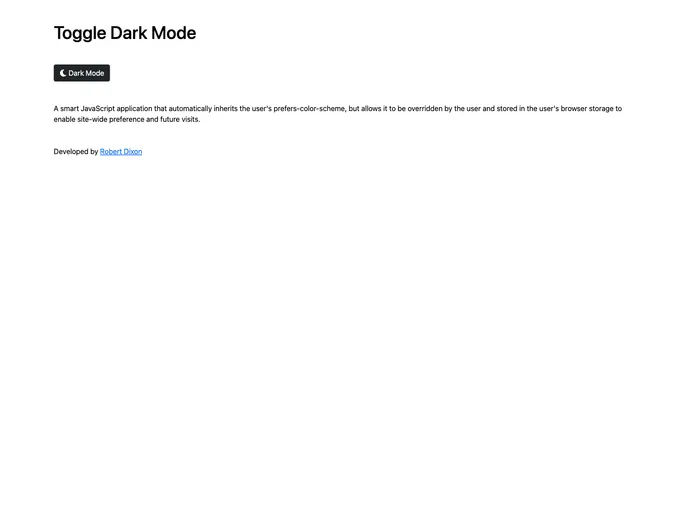 Js Toggle Dark Mode screenshot