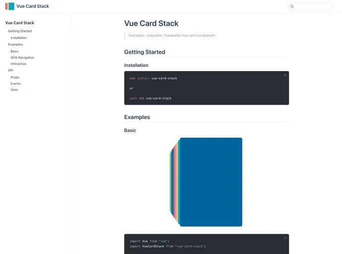Vue Card Stack