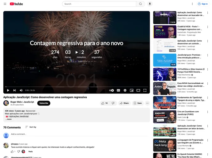 screenshot of Contagem Regressiva Ano Novo