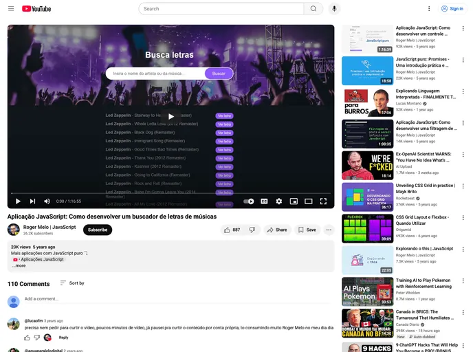 screenshot of Lyrics Search