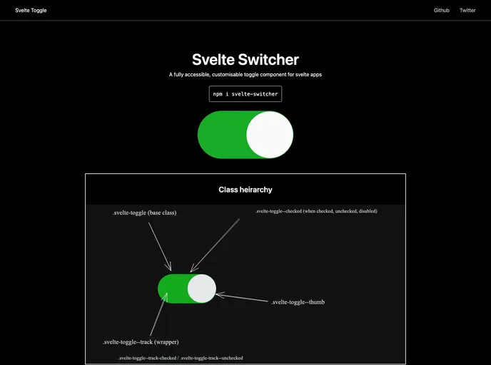 screenshot of Svelte Switcher