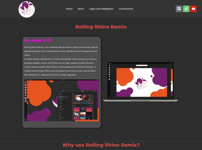screenshot of Rollingrhinoremix.github.io
