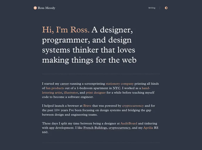 screenshot of Rossmoody.com