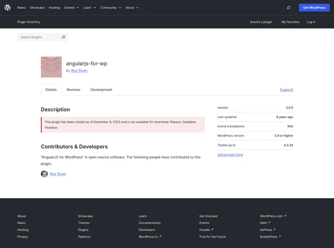 screenshot of Angularjs For Wordpress