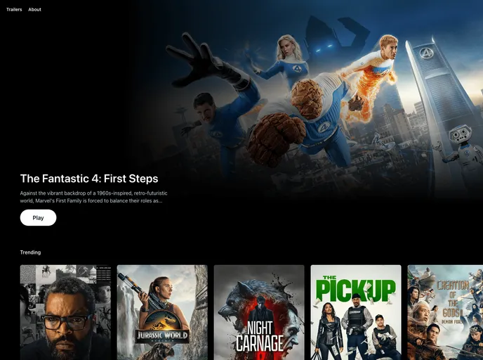 screenshot of Movie Trailers