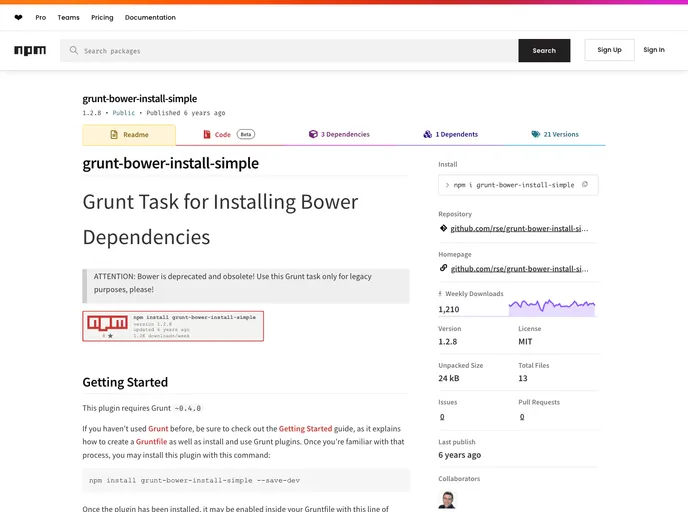 screenshot of Grunt Bower Install Simple
