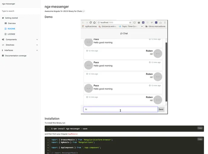 screenshot of Ngx Messenger