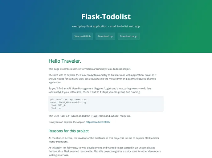 screenshot of Flask Todolist