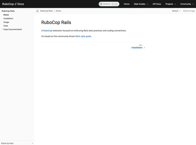 screenshot of Rubocop Rails