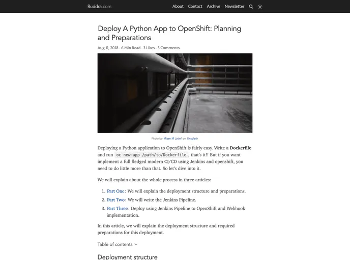 screenshot of Openshift Python Pipeline
