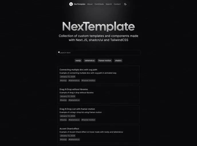 screenshot of Nextemplate