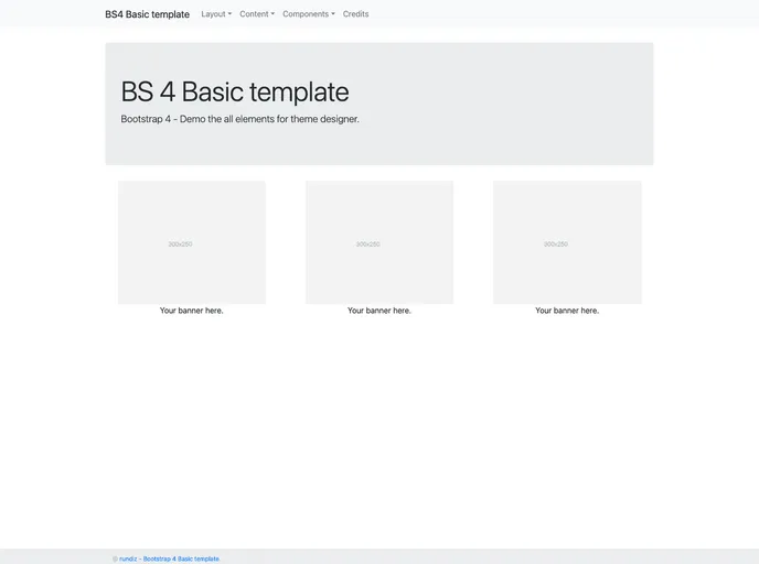 screenshot of Bootstrap4 Basic Template