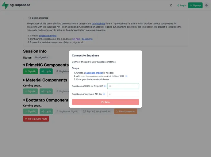 screenshot of Ng Supabase