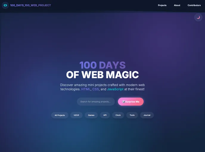 screenshot of 100DAYS_OF_100WEBPROJECTS