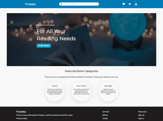 screenshot of Pustaka