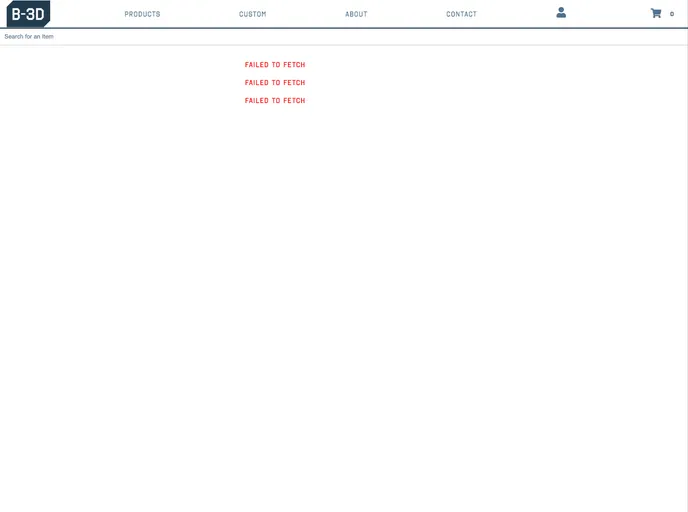 screenshot of Bellingham3d Backend
