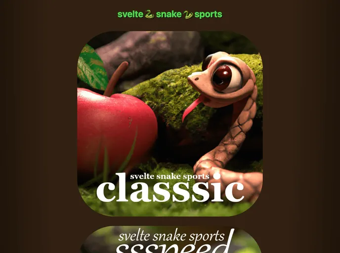 screenshot of Svelte Snake Sports