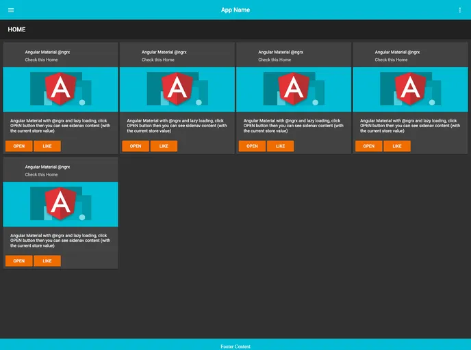 screenshot of Angular Material Base