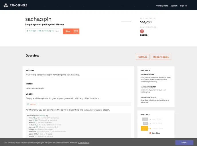 screenshot of Meteor Spin