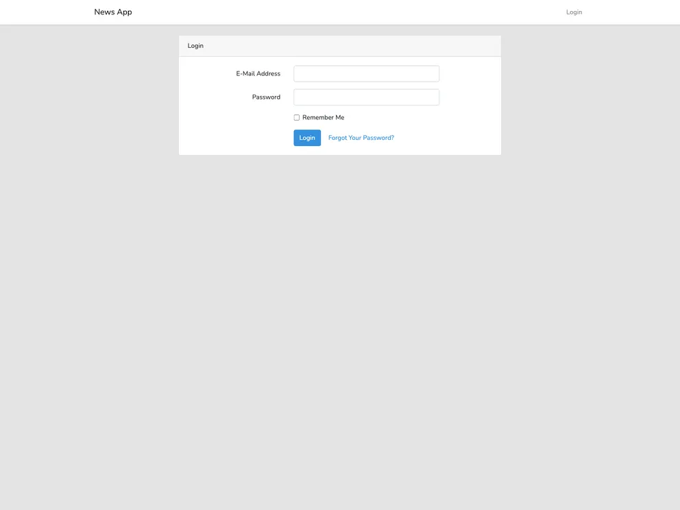 screenshot of News App Web.