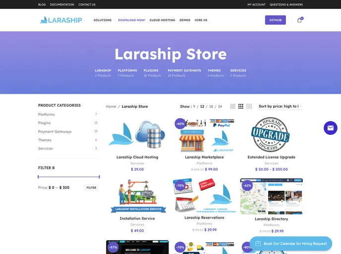 screenshot of Laraship Ecommerce