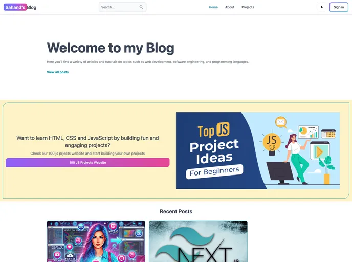 screenshot of Mern Blog