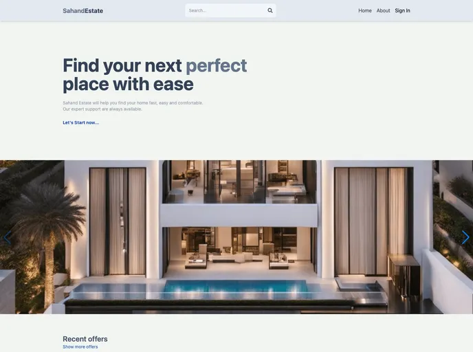 screenshot of Mern Estate